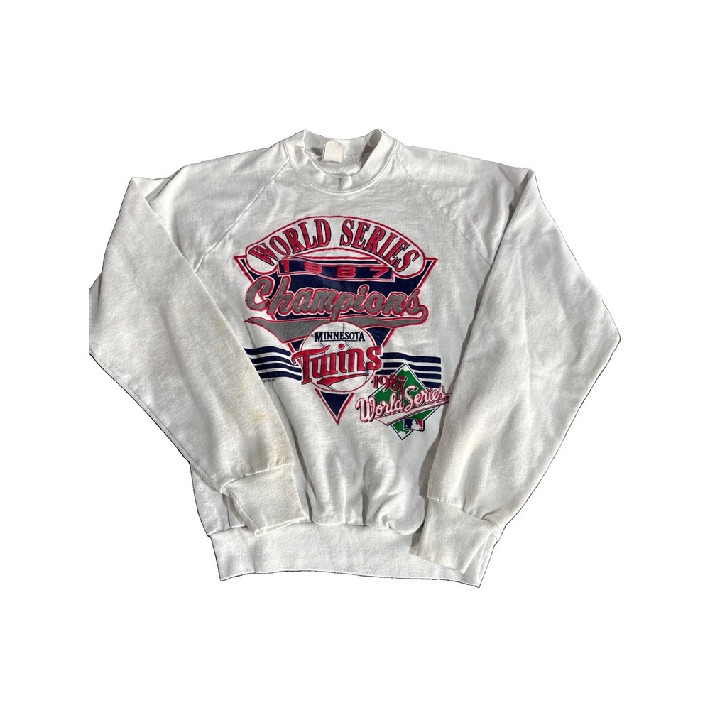 vintage 1987 Minnesota TWINS World Series Champions Crewneck sweatshirt white M